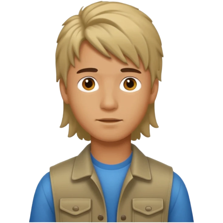 a boy with mullet hair emoji