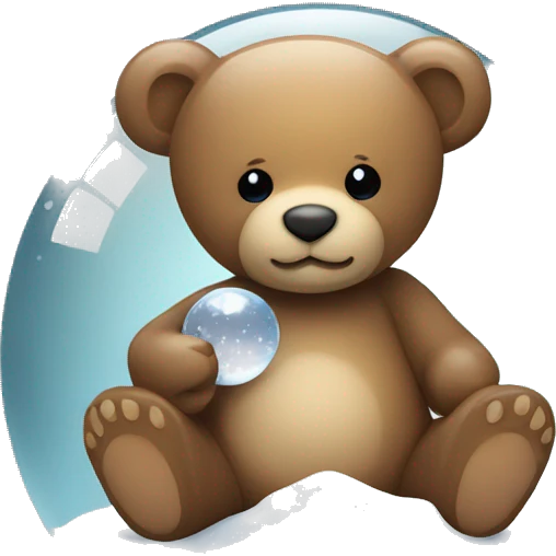 Teddy bear holding a snow globe emoji