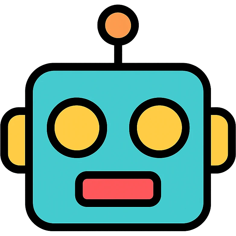 color outline icon of a robot head emoji