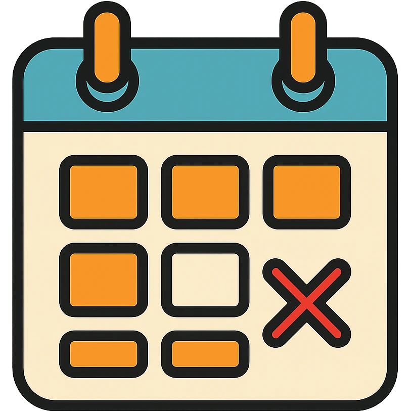 calendar page with a marked date emoji