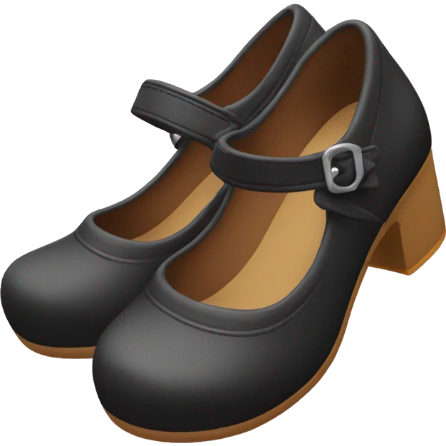 Black Mary Jane’s schoolgirl shoes emoji