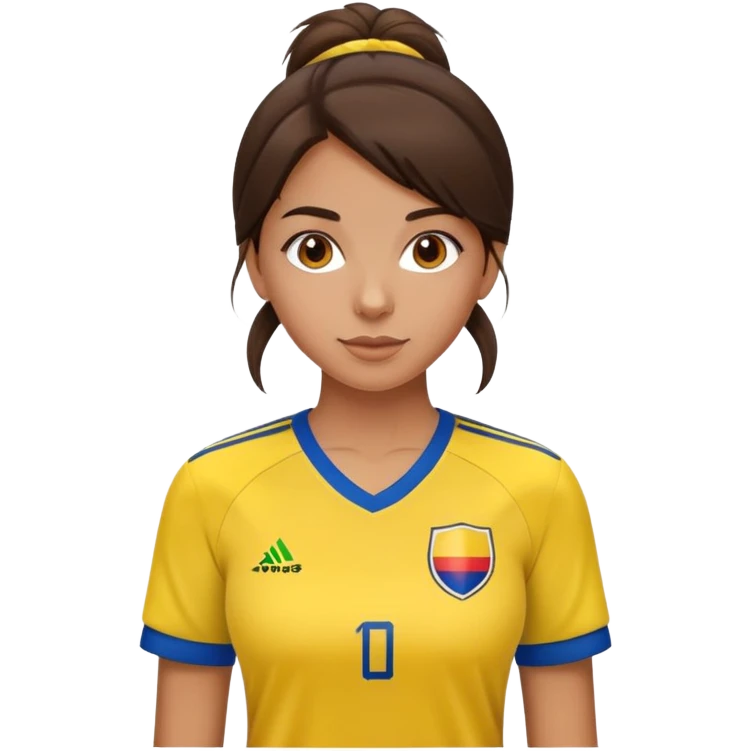 Brunette girl in a Colombia jersey emoji