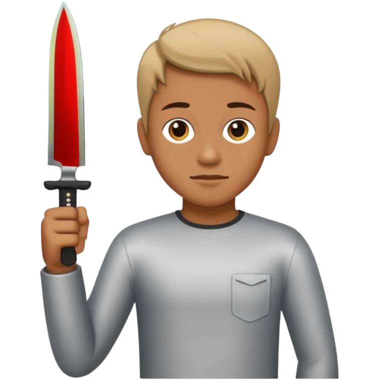 Person standing with a knife behind their back emoji