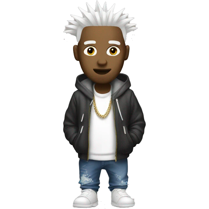 oki white rapper with white liberty spikes emoji