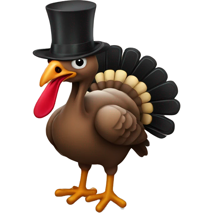 Turkey with a top hat emoji