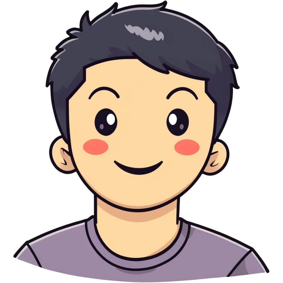Short black haired male winking with a big smile, young man with short black hair winking one eye and smiling happily emoji