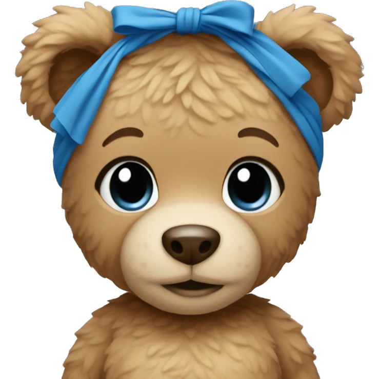 Cute teddy bear wearing a blue crop top emoji