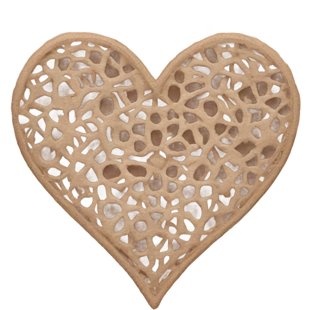 Pale brown lace heart emoji