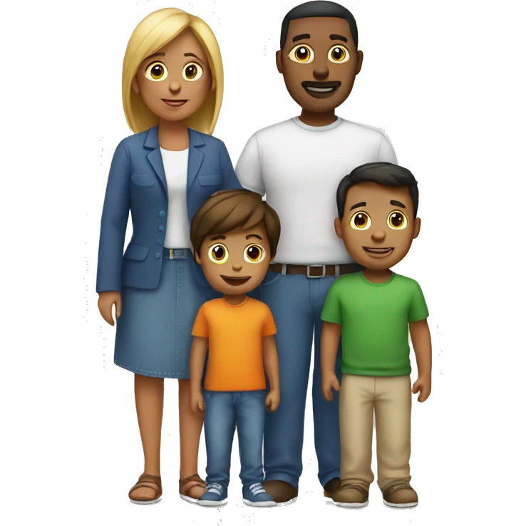family 1 kids, mom and dad and boy emoji