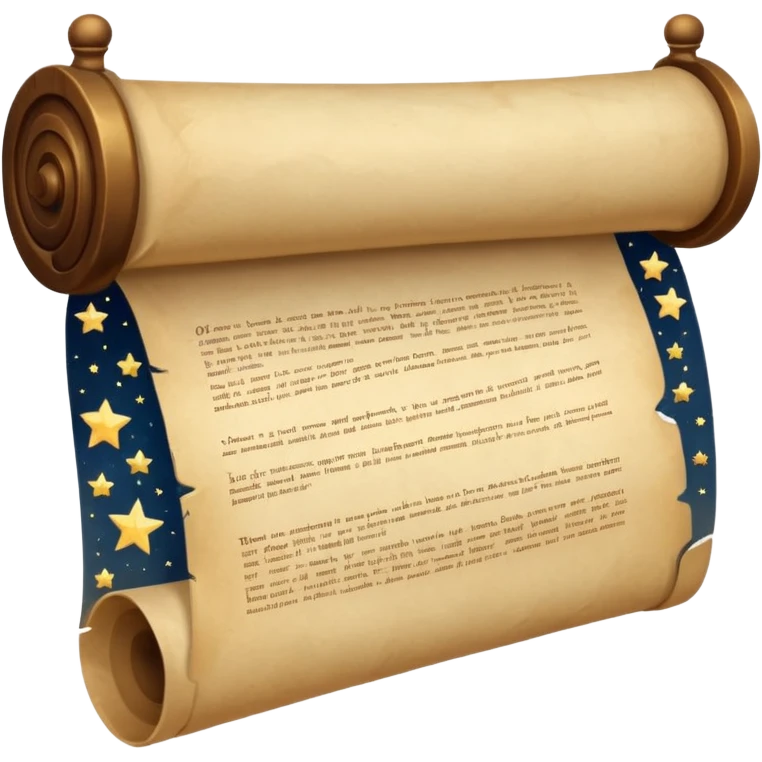 open scroll with stars above emoji