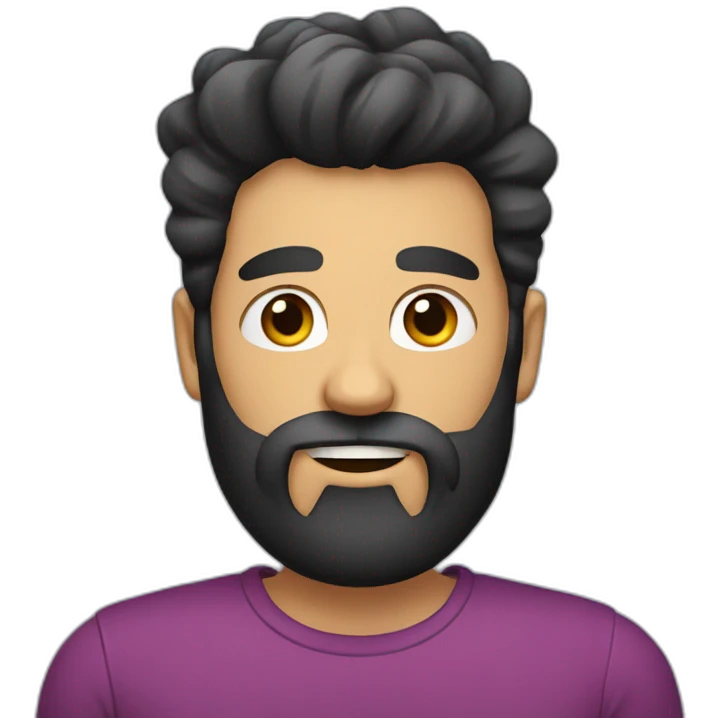 male with big black beard and a quiff emoji