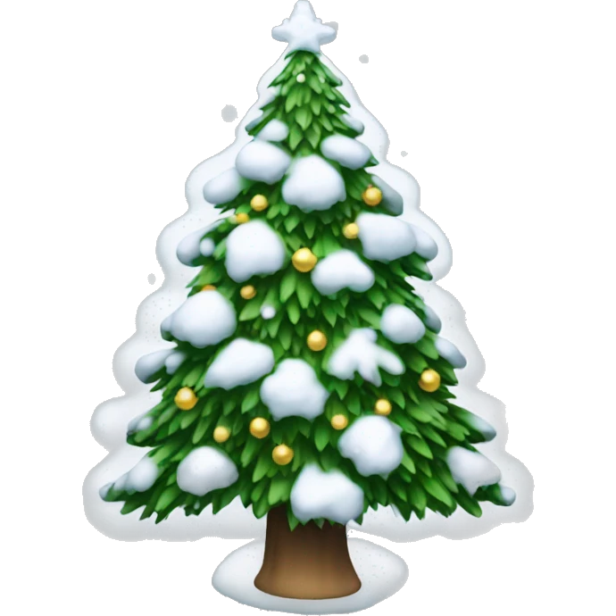christmas tree with snow emoji