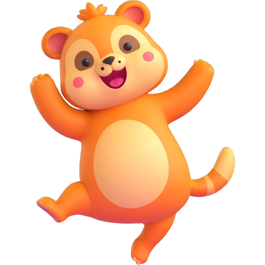cute animal doing a happy dance emoji