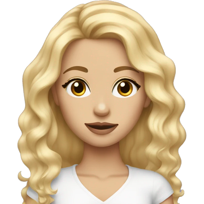 Blonde haired, pretty girl wavy hair long lashes  emoji