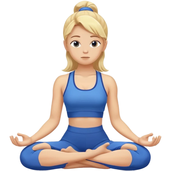 A girl meditation ( This girl is blonde, dressing a gym blue ) emoji