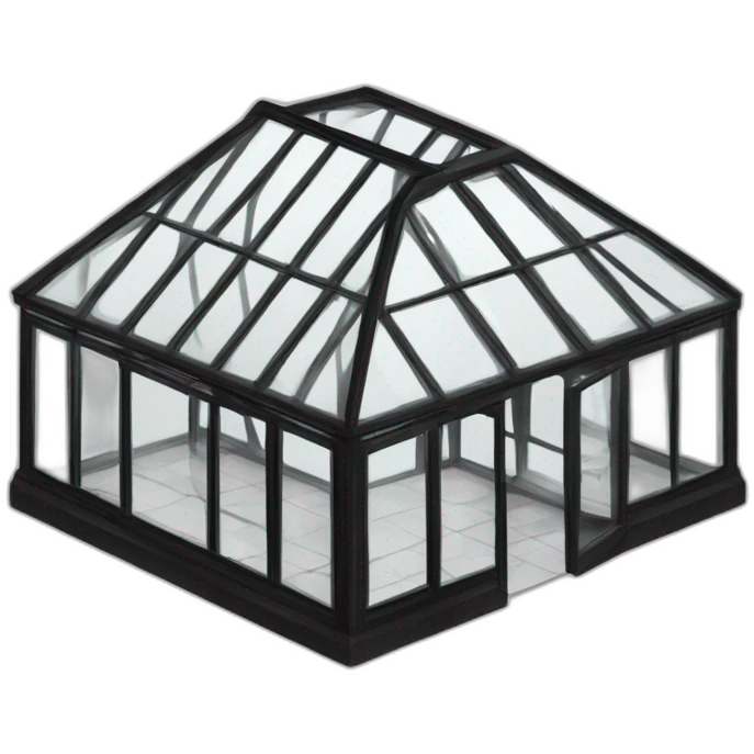 black and white glasshouse emoji