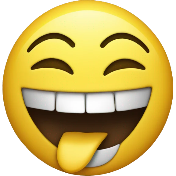 A Yellow emoji with Joyious laughter and drawling mouth emoji