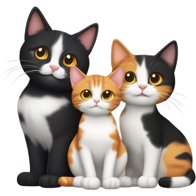 Three cats stacked on top of each other  emoji