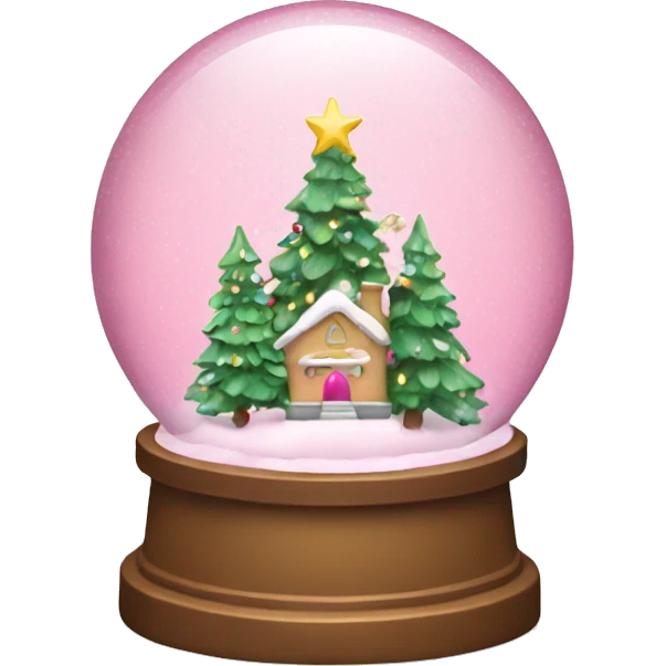 Pink Christmas snow globe emoji