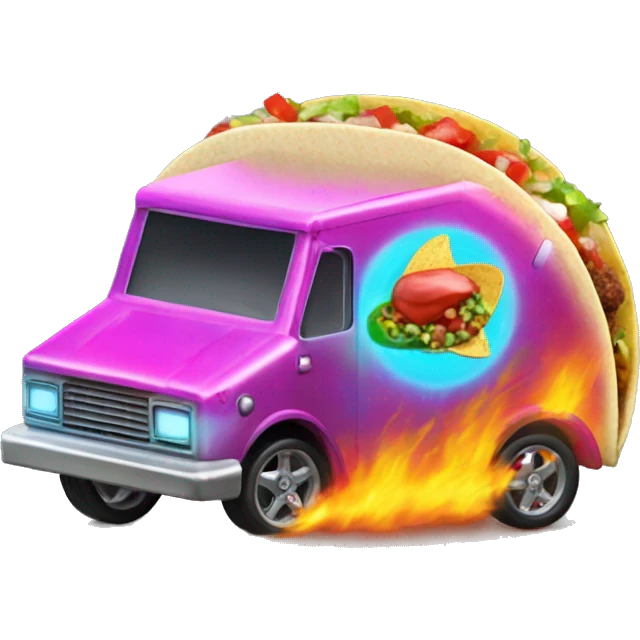Freaky Hott’s Fiery hot holographic hot wheel food taco hot salsa truck emoji