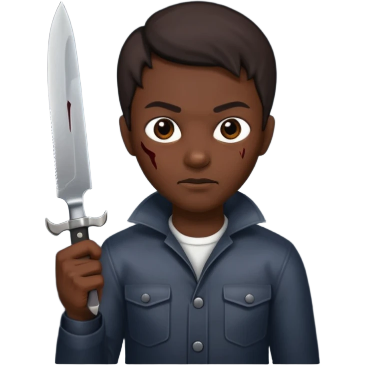 a evil face with a knife in their hand and te emoji tu be just the head and the hand with the knife emoji