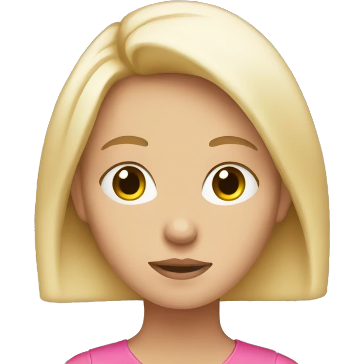 blonde girl in pink is tired emoji