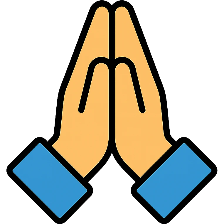 color outlined icon of praying hands emoji