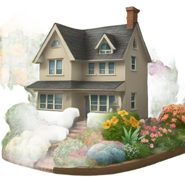 A house in a garden  emoji