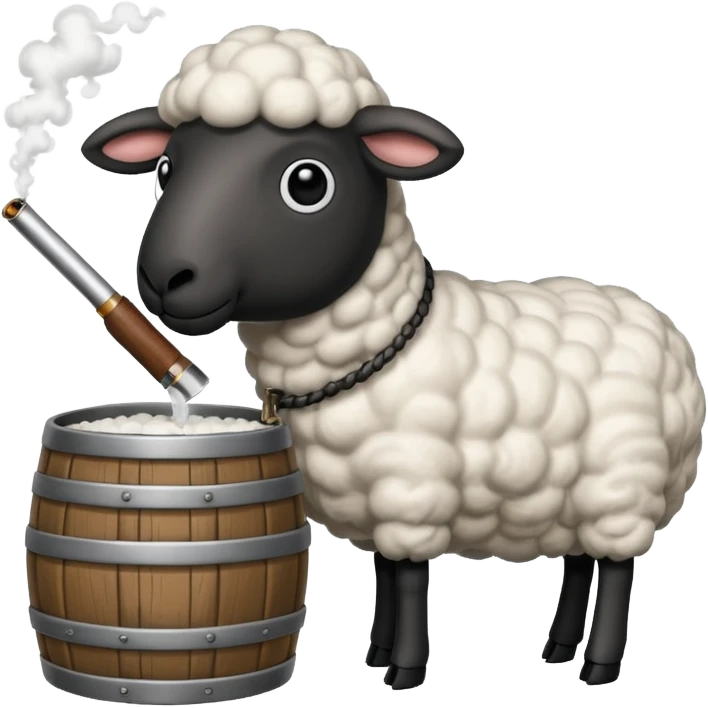 A gun shooting a sheep emoji