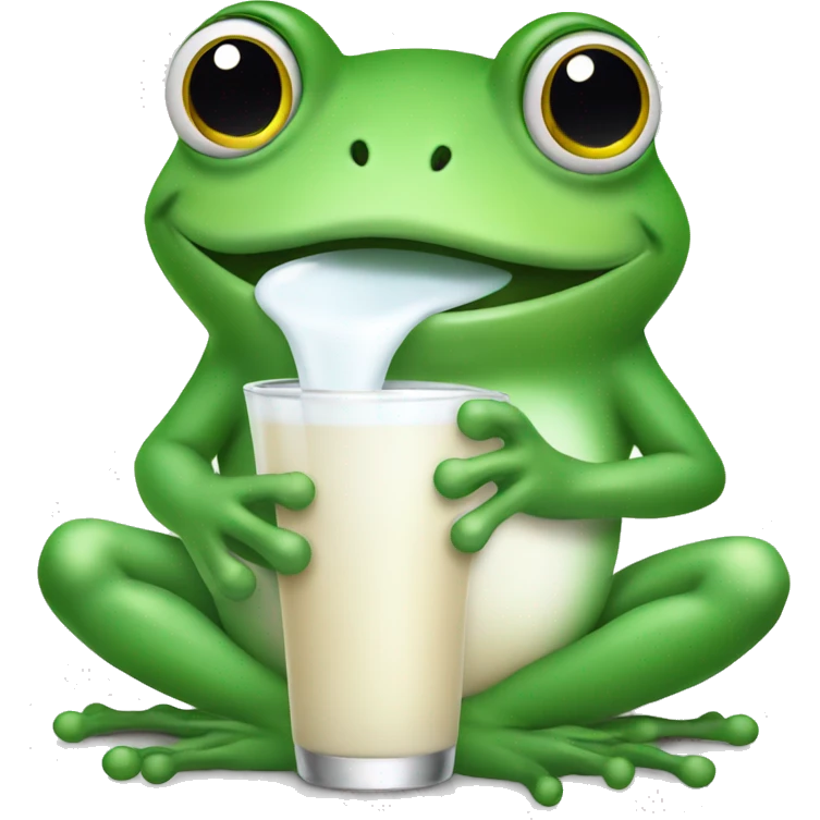 Frog drinking milk  emoji