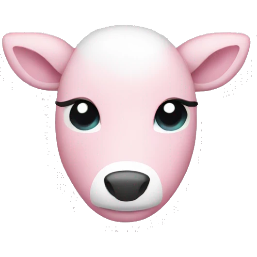 sparkly light pink and white reindeer emoji