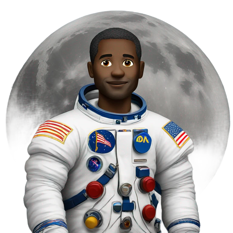 Black man on the moon  emoji