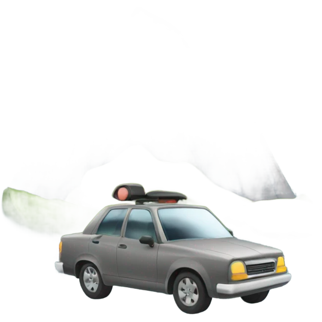 driving car mountain emoji