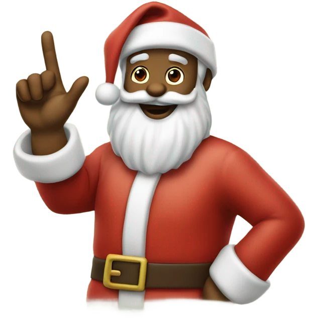 Santa claus peace fingers  emoji
