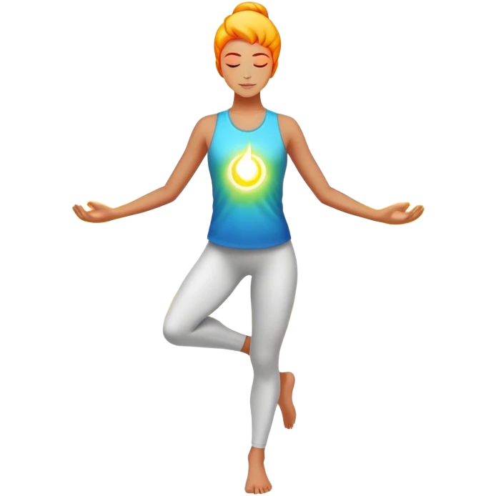 person with energy aura doing balanced movement, vibrant and vital emoji
