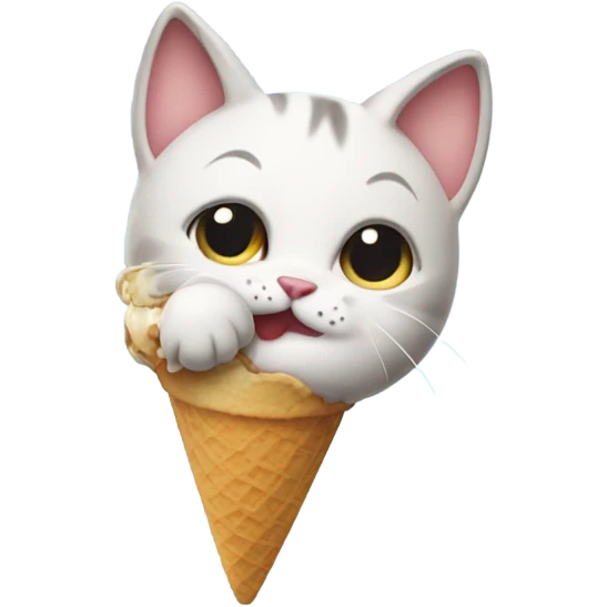 Cat eat Ice cream emoji