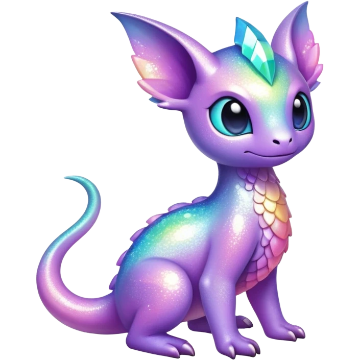 Pastel Randomly-colored sparkly exotic Fakémon-creature emoji