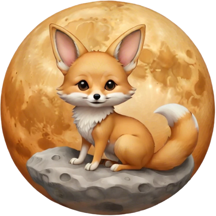 fennec on the moon emoji