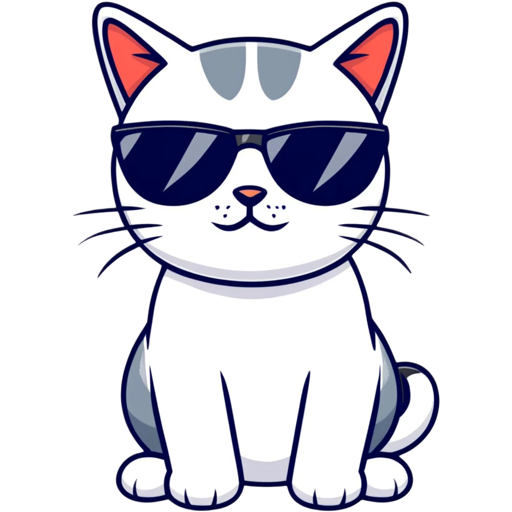 cool cat wearing stylish sunglasses emoji