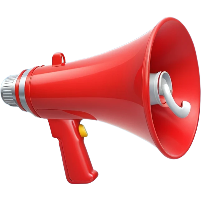 megaphone with social media icons emoji