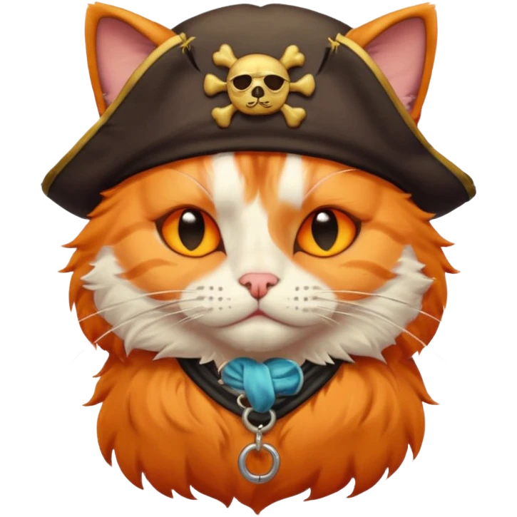 pirate cat with closed eye emoji