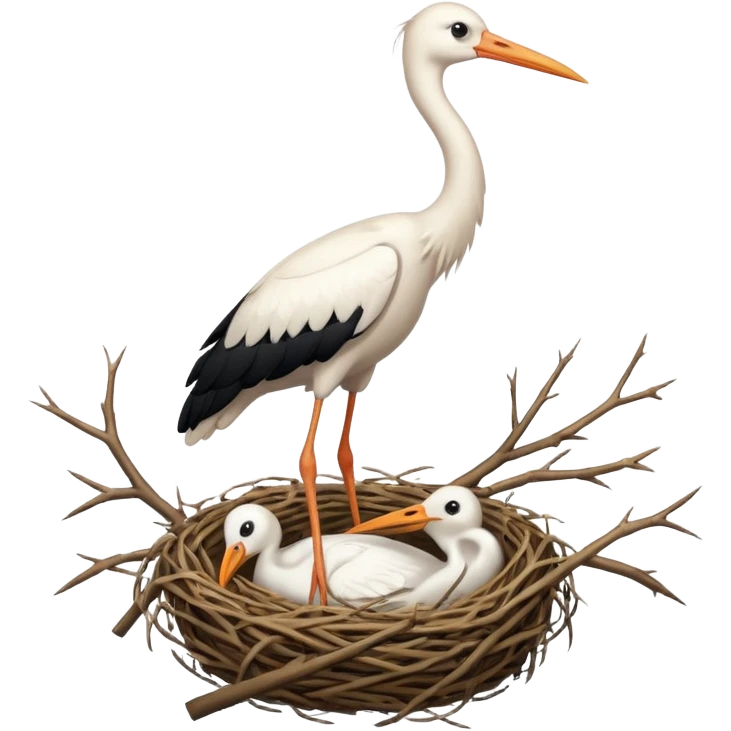 Птица аист  emoji