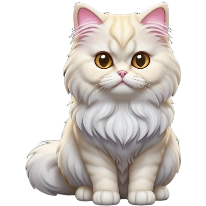 cinematic-[persian cat]-realistic-full-body-sitting-emoji,-tail-curled-playfully-around-its-paws,-head-tilted-dramatically,-fluffy-[persian cat]-fur,-simplified-yet-realistic-focused-features,-highly-detailed,-glowing-with-an-almost-sarcastic-glow emoji