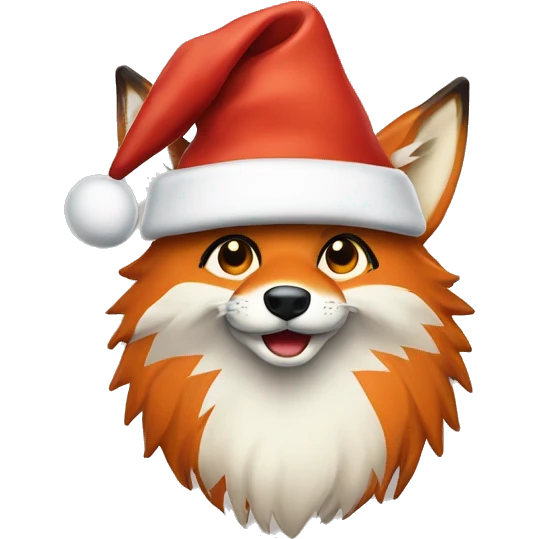 Fuchs trägt weihnachtsmütze emoji