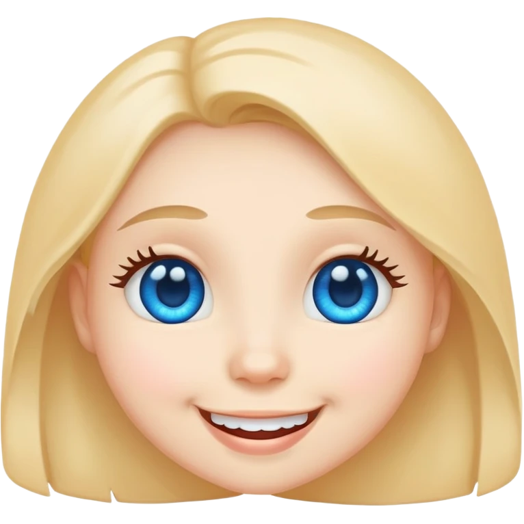 Smiling face with blue heart eyes, cute emoji