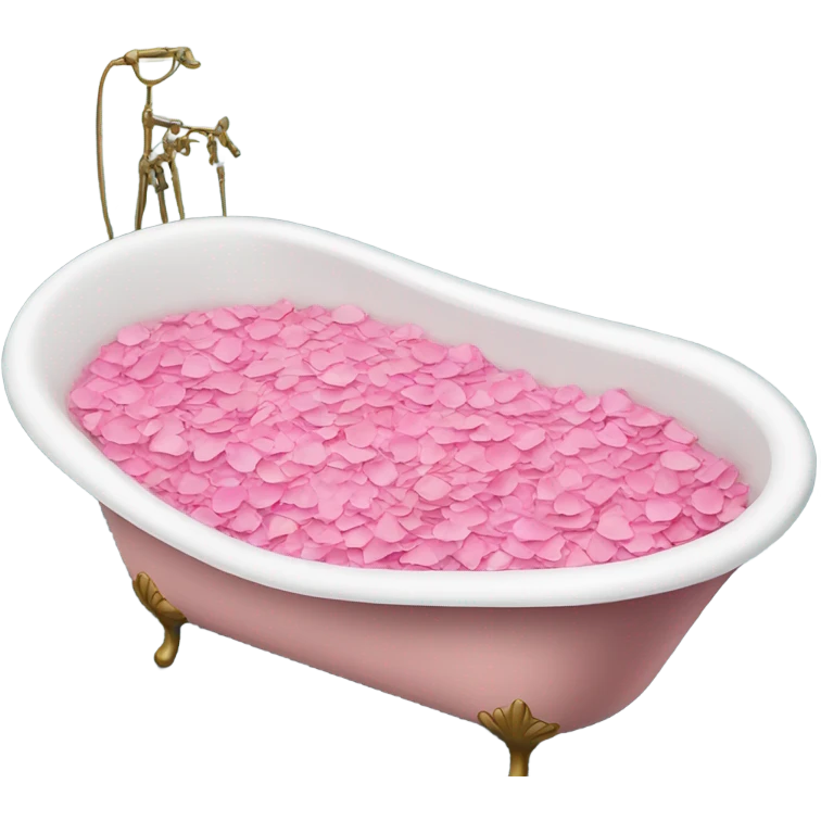 Bathtub filled with pink rose petals  emoji
