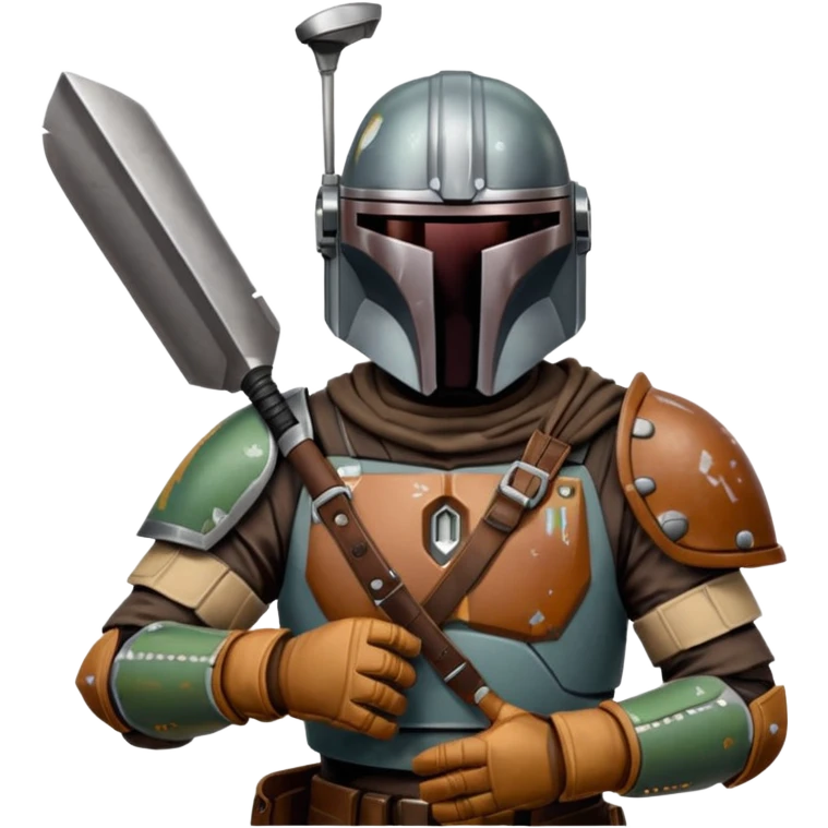 Mandalorian with a catchers mitt emoji