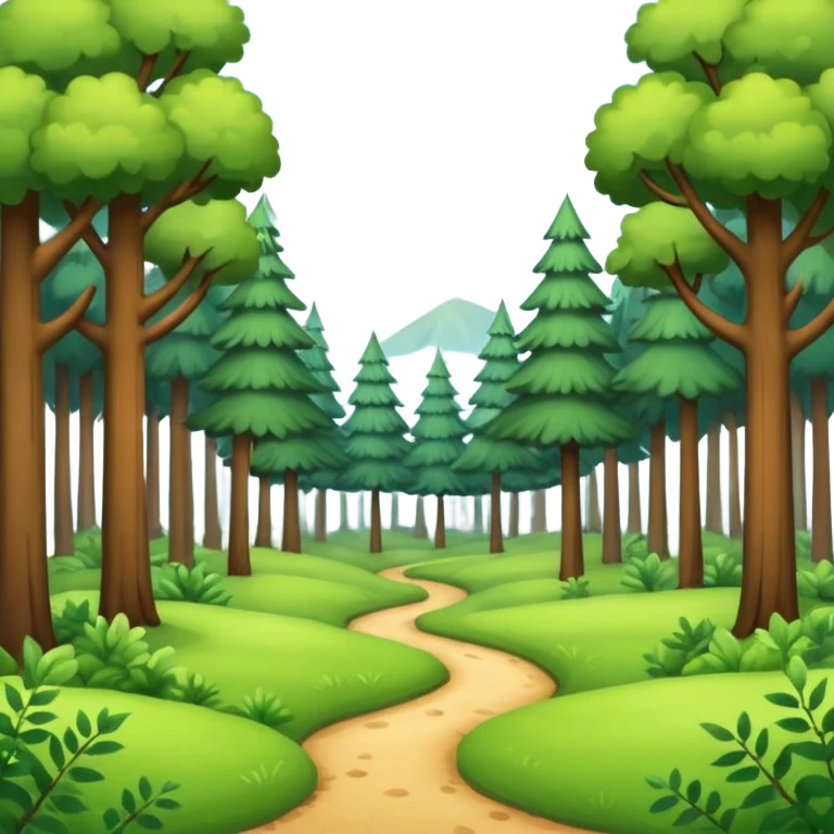 clearing" an open space in a forest, light, spacious, minimal. emoji