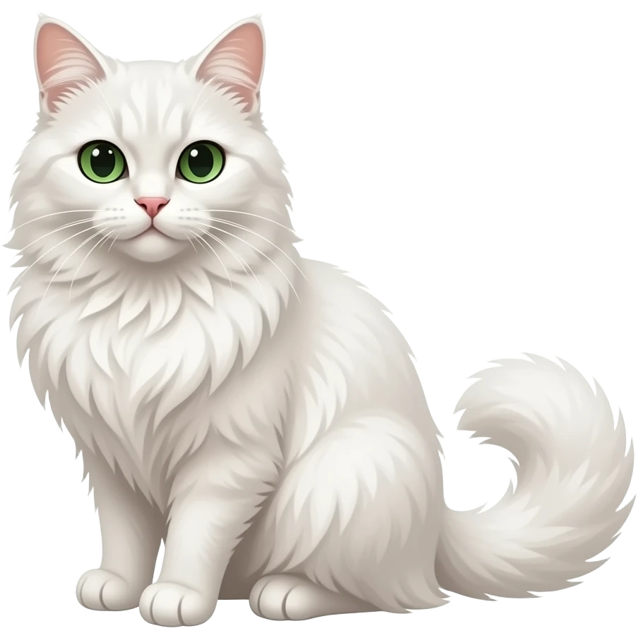 white adorable fluffy hunter eyed emoji