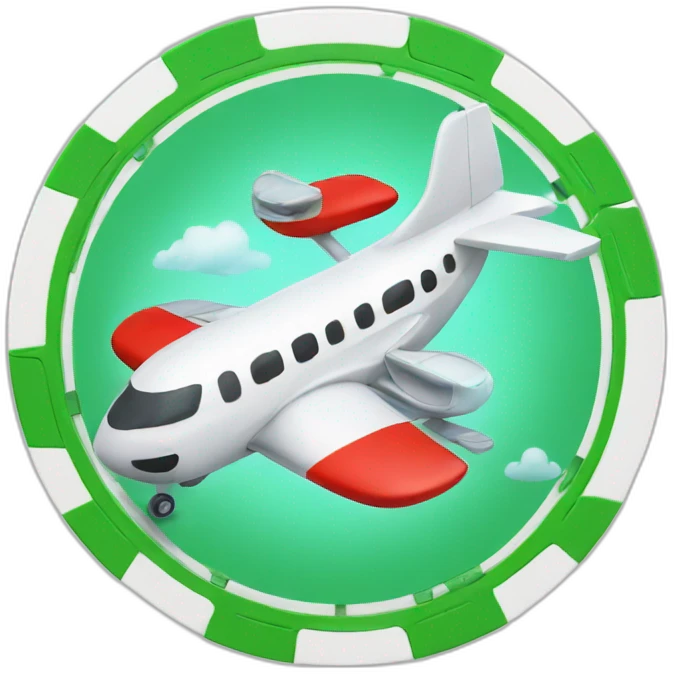 plane on casino chip emoji